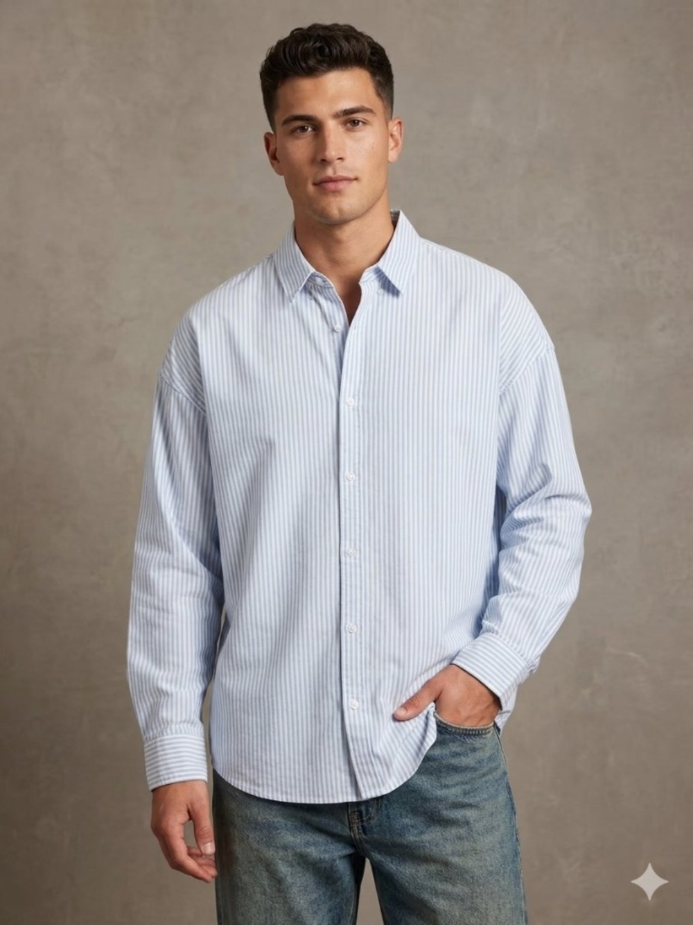 Hollister Men's Striped Button-Down Shirt Sz S Coastal Casual Preppy Academia